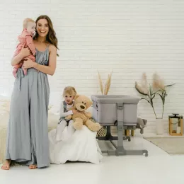 Приставная кроватка-манеж Espiro Cloud 07 gray center