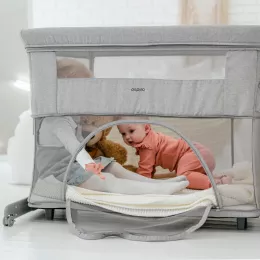 Приставная кроватка-манеж Espiro Cloud 07 gray center