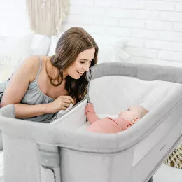 Приставная кроватка-манеж Espiro Cloud 07 gray center