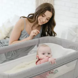 Приставная кроватка-манеж Espiro Cloud 07 gray center